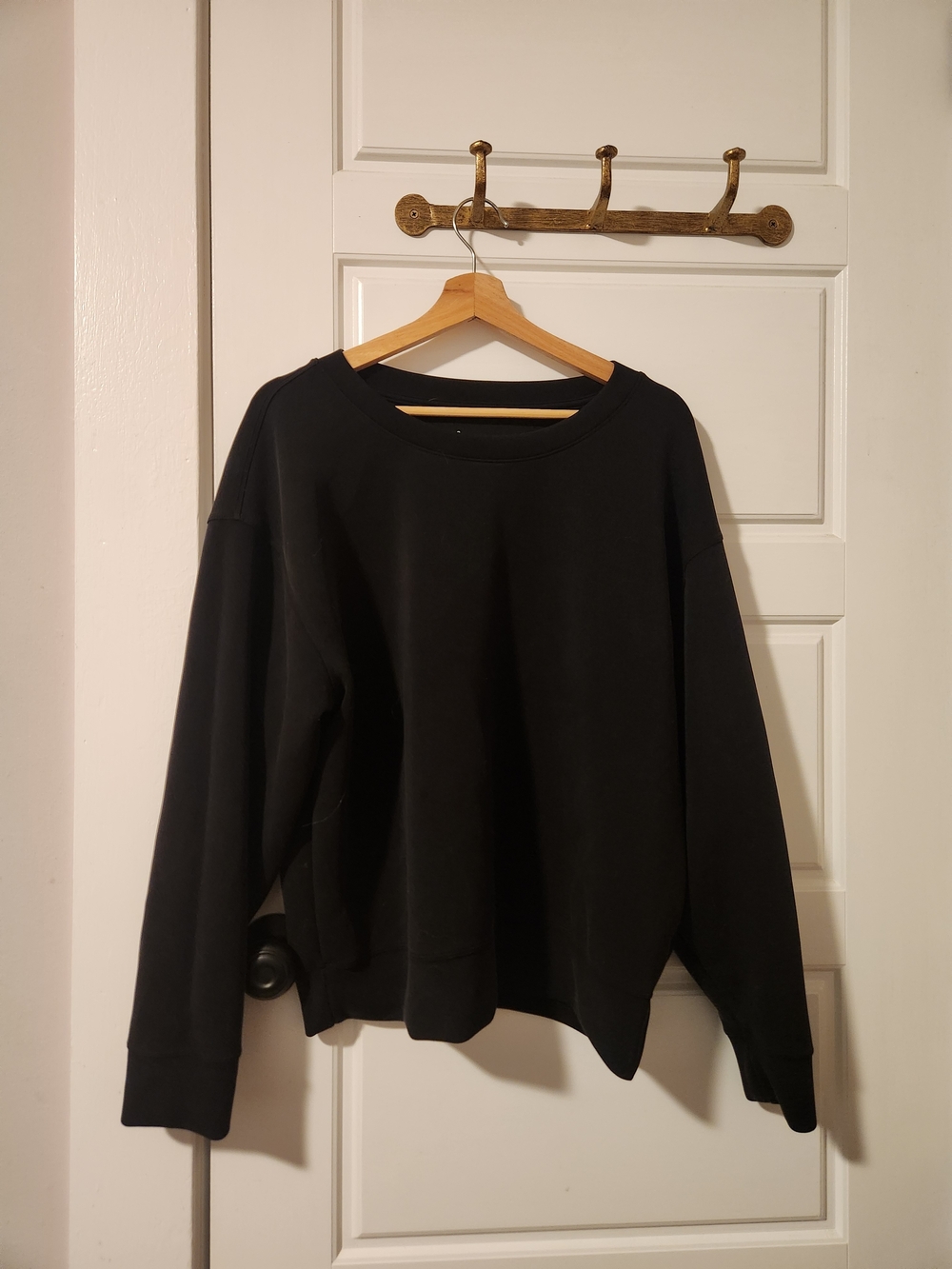 a new day Black Crewneck Sweater - Relaxed Everyday Pullover